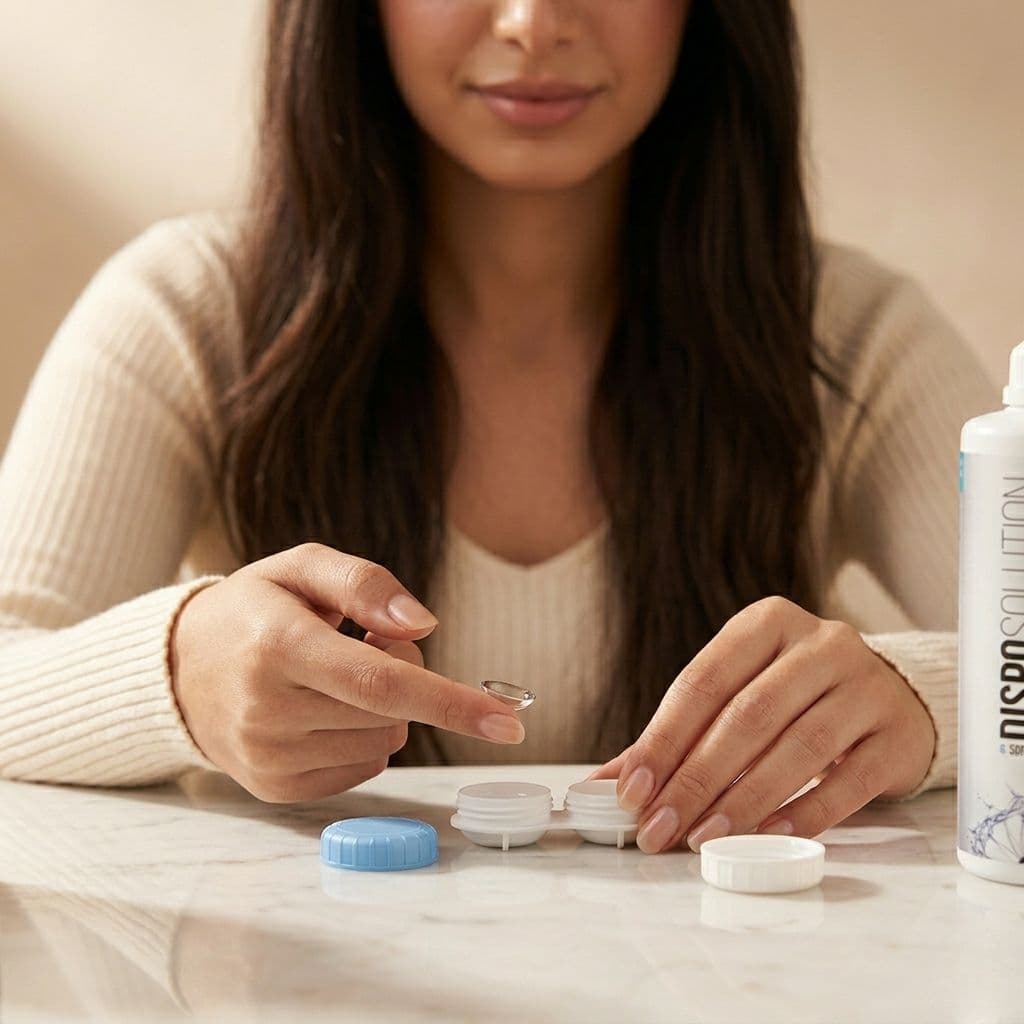 הוציאו את העדשה מהתמיסה